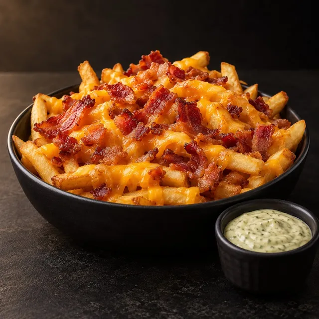 Batata com cheddar e bacon